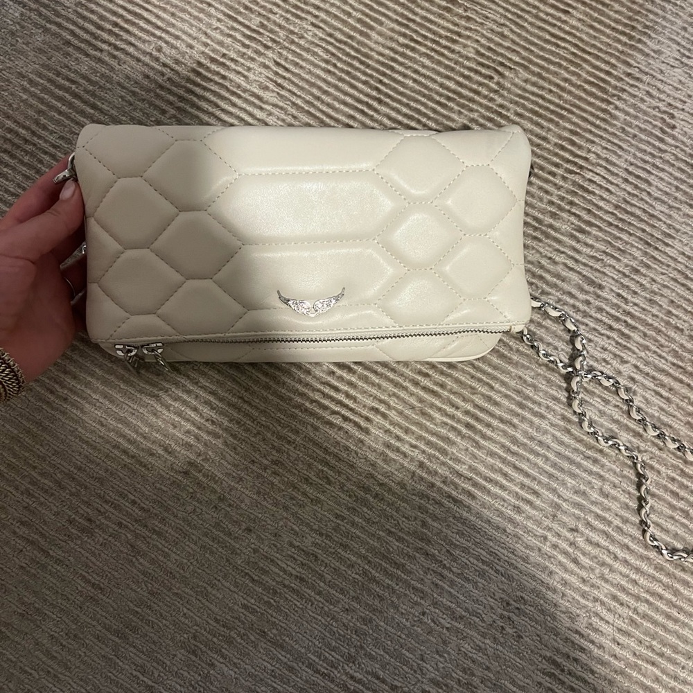 Zadig & Voltaire Cream Quilted Chain Bag
